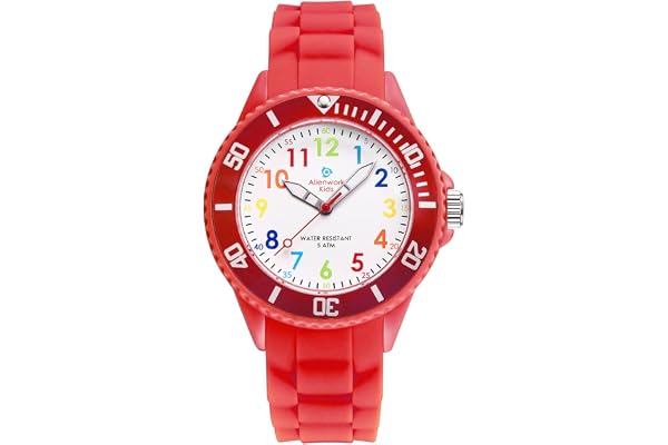 Alienwork Kids Montre Pédagogique Apprendre l'Heure Enfants Garçon Fille Temps d'apprentissage Résistant à l'eau 5 ATM