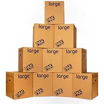 Lot De 6 Boîtes Archives Carton Recyclé - 1 Grande 52x35x25 Cm + 5 Boîtes Dos 10 Cm | Empilable, Avec Poignées & Couvercle