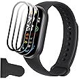 Rojeuinn 3 Pack Xiaomi Smart Band 9 Screen Protector, Tempered Glass Screen Protector with Easy Installation Tool, Bubble-Free, Scratch-Resistant, Extremely Durable, HD Screen Protector