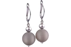 Adi Modeschmuck Ohrringe 'Mara', leichte Klappbrisur mit einer Polaris- und einer metallic lackierten Acrylperle in vielen attraktiven Farben, handgefertigt in Berlin