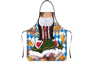 Anzhee 1-2 Stücke lustiges Oktoberfest Weihnachten Schürze kreative Kochschürze Küchenschürze Grillschürze Lustige Motiv Sexy Schürze für Männer Damen Freund Bierfest Party Lustige Schürze Geschenk