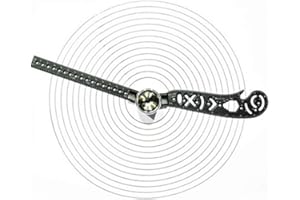 Szaerfa Herramienta de regla de dibujo con brújula todo en uno, diseño versátil, regla magnética curvada, transportador, combo y mini brújula para diseñadores, artistas, arquitectos, estudiantes