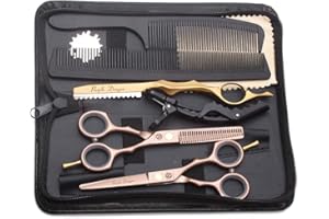 PURPLE DRAGON Fioletowy Smok Nożyczki do włosów 5,5 cala Profesjonalne nożyczki fryzjerskie Zestaw nożyczek fryzjerskich Idealne nożyczki do strzyżenia dla pań (Złoty)