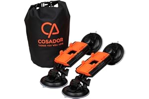 COSADOR THINGS YOU WILL LOVE Cosador Universal Markisenhalterung mit 4 Saugnäpfen und Aufbewahrungsbeutel für Wohnmobile - Kompatibel mit Dometic, Fiamma, Thule, Tent Poles - UV- & Witterungsbeständig, Made in Germany