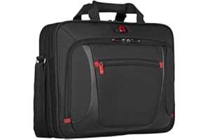 ‎WENGER WENGER Sensor Aktentasche, Laptop-Tasche zum Umhängen, Notebook bis 15 Zoll, 9 l, Damen Herren, Büro Business Uni Schule, Schwarz/Grau, 600643