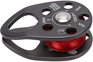 Drfeify Poulie d'escalade, Poulie D'oscillation Fixe Simple en Métal Robuste Portable pour L'extérieur