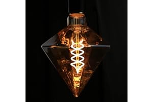 GBLY Lampadina LED Edison vintage E27 Lampada a incandescenza retrò 4W Lampada decorativa a spirale con diamante, lampade dorate bianche calde nel ristorante bar caffetteria della casa, non dimmerabile