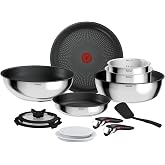 Tefal Ingenio Comfort Max Set of 6 Pieces + 7 Acc, Stainless Steel | 2 Frying Pans 22/26 cm + Wok 26 cm + 24 cm Pot + 2 Sauce