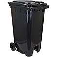Lacot 240L Industrial Waste Bin with Pedal & Wheels (Black)