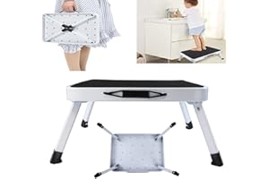 YOUSEAHOME Small Step Stool Folding Step Ladder for Adults,Heavy Duty Caravan Steps with Wide Surface Non-slip Rubber Mat for Outdoor/Camping/Garden,Foldable Step up Max Weight 330lbs