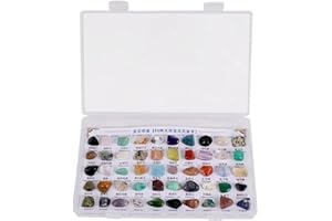 Luxylei Collection D'échantillons De 50 Pièces/boîte Ensemble De Collection De Minéraux, Échantillons De Pierres Précieuses À Collectionner, Boîte-Cadeau en Pierre Naturelle pour Décoration De