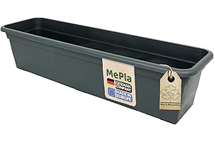 ‎MEPLA MePla Blumenkasten Balcony Standard Länge 100 cm, Breite 16,7 cm, Anthrazit, wetterfest aus UV-beständigem Kunststoff