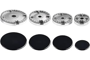 ‎CARMOTTER Find A Ersatz-Gasbrenner, Gasbrenner, Krone und Flammenkappen-Kit für Rangemaster Herd Neff für Bosch (flach)