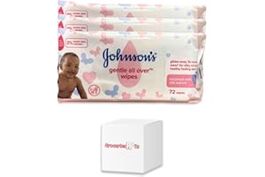 GROCERIESRUS Johnsons Gentle All Over Baby Skincare Wipes - 72 Wipes pack of 3