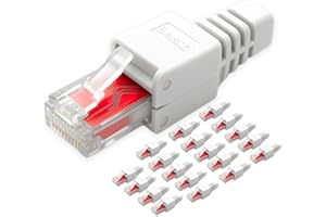 Germany B.e.s.t 20x Netzwerkstecker RJ45 CAT6 werkzeugfrei - Werkzeugloser LAN UTP Kabel Stecker für CAT5, CAT6, CAT7 - Geeignet für Verlege- und Patchkabel