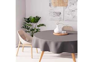 Soleil d'Ocre 815230 Alix Plaszczowina Antytache Okragly Poliester Szary 180 x 180 cm