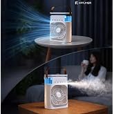 AKSU Katjmer KTFN-21 Buharlı Işıklı Masa&uuml;st&uuml; USB Fan (BEYAZ)
