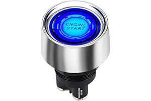 JTRON Jron Auto Engine Start Button Dc 12 v 50A für Racing Sport OFF- (ON) momentanen schalter auto startknopf blaues Licht (Blau taste)