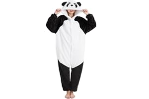 chuangminghangqi Einteiliger Schlafanzug Damen Lang Winter Einteiler Tierkostüm Erwachsene Kostüm Jumpsuit Damen Kuschelig Pyjama Fleece Onesie Kleidung Mit Kapuze und Reißverschluss