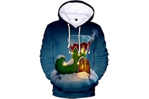 SUSENSTONE Femmes Hommes Pulls De Noël, Pull Moche De Noel Sweat De Noël Adulte À Capuche 3D Renne À Capuche Pull Top Arbre Père Noël Elf Pull De Noël avec Poche Kangourou