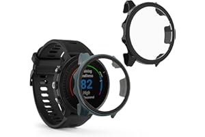kwmobile Etui do zegarka Garmin Forerunner 955 Solar, na całą obudowę do trackera fitness, czarne, ciemnozielone, zestaw 2 szt.
