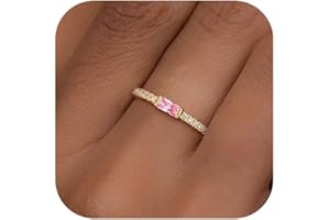 ZOERAY ZORAY Anillos para Mujer con Piedras de Nacimiento Apilable Fino Anillo Oro Mujer 18k de Compromiso con Circonita Cúbica Alianzas Boda Anillos Dorados Alianzas de Promesa Regalos Cumpleaños