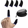 TROXXON Thumb & Finger Sleeve for Mobile Game with Super Conductive Fiber Fabric, Anti-Sweat & Breathable for PUBG, Garena Free Fire, Rules of Survival, Knives Out (2 Pairs with Black Pouch)