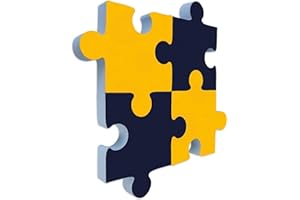 platino24 Schallabsorber-Set PUZZLE aus Basotect G+ mit Akustikfilz, Akustikbild aus 2x Nachtblau, 2x Sonnengelb Diagonale 360 x 50 mm