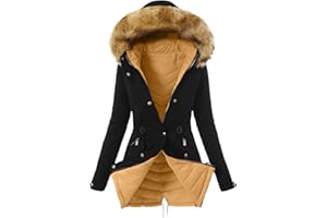 WYZESI Femme Manteau Chaud Peluche Doublé Trench Veste à Capuche Hiver Pardessus Épais