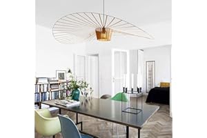 GLZXMQBP Suspension Rétro Vertigo Salon Lustre, Lampe Suspension Rétro Vertigo Lustre Fibre De Verre + Polyuréthane De Chapeau Design, Hauteur De La Lumière Réglable E27,Marron,100CM