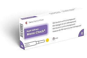 Swiss Point Of Care Meno-Check - Test rapide de détection de la ménopause par le taux de l'hormone folliculo-stimulante (FSH) dans l'urine, autotest Rapid Test pour la maison