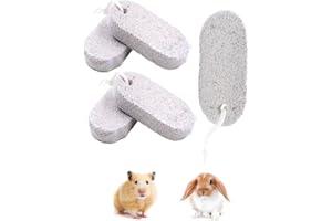 MEZOKUCEL 5 Pezzi Smerigliatrice per Denti Minerali di Coniglio Criceto,Pietra Minerale di qualità,Giocattolo da Masticare in Pietra per Affilare i Denti Dell'Animale Domestico