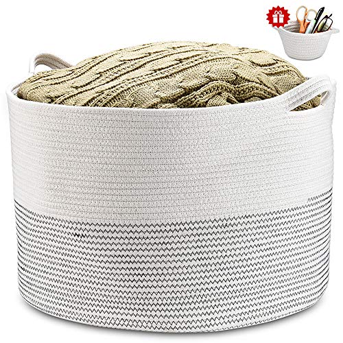 HmiL-U Panier à Linge XXL 53,3 x 34,8 cm Panier à Linge tissé pour bébé avec poignées, Parfait pour Le Linge, la Maison et Le Stockage des Jouets, décoratif