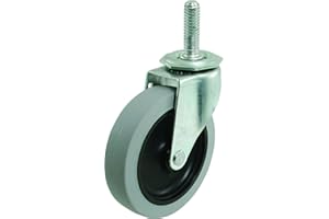 Shepherd Hardware 3265E 3265 3-Inch Threaded Stem TPR Caster, 110-lb Load Capacity Swivel, Gray, 3 Inch
