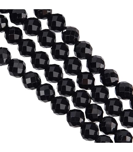 Perline Di Tormalina Nera Naturale Joe Forman - Filo 38cm, 7-8mm, Per Gioielli Fai Da Te