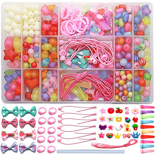V-BEST DIY Beads Jewelry Jewelry Kit para niñas - Arte y Manualidades Infantiles para Hairband, Collares, Pulseras, Anillos y Juguetes creativos de Arte y Manualidades (Mate