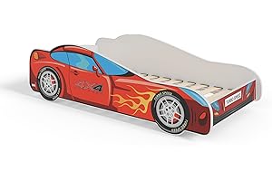 KOBI Lettino per bambini Spider Bat Car | Multicolor | Tema del supereroe Spiderman Batman | Letto per bambini ragazzo ragazza | con struttura del letto (4x4, 140x70)