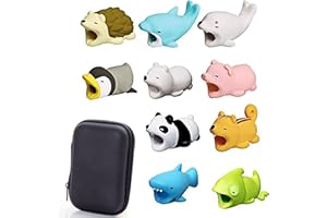 ZEACCT 11 Confezione da Protezioni per Cavi con Animali Carini, Protettore del Cavo Animale del Fumetto, per la Maggior Parte dei Cavi Dati per Smartphone, Può Proteggere I Cavi Dati