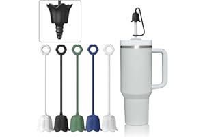 NEEPANDA Silikonowe osłony słomkowe kompatybilne ze słomką Stanley Yeti, wielokrotnego użytku, łatwe do czyszczenia, pyłoszczelne nakładki na słomkę kwiatową, kompatybilne ze słomkami 6-10 m (wielokolorowe B)