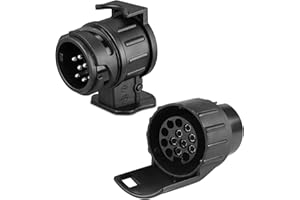 SPARKMOTO - Adaptador de enchufe remolque de 7 a 13 pines y adaptador de enchufe remolque de 13 a 7 pines, conector de enchufe 7 ranuras para remolque de coche, caravana, portabicicletas (SK713A)