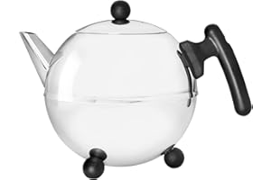 Bredemeijer dzbanek Bella Ronde 1,2 l, czarne okucia, stal nierdzewna