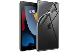 JETech Etui dla iPad 9/8/7 (10,2 Cala, Model 2021/2020/2019, 9e/8e/7e Generacja), Miękki TPU Przezroczysty Slim Odporny na Wstrząsy Tabletu Case (Czarny)