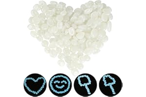 RVLZKCPG Leuchtsteine 300 Stück Dekosteine Weiß Muggelsteine Gärten Leuchtkiesel Dekosteine für Vasen Leuchtende Kieselsteine Deko Steine Kleine für Balkon Deko Aquarium Kinderzimmer Gärten