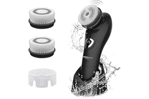 TOUCHBeauty Spazzola per la Pulizia Viso con 3 Testine Esfoliante,Elettrica Spazzola Pulizia Viso con Tecnologia Sonica ad Oscillazione a 2 Velocità,Pulizia Profonda,Rimozione dei Comedoni AG-1487MT