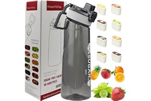 Putextile Bouteille d'eau avec 1 capsule de saveur, 2.0 version améliorée, 700 ml, sans BPA, pour salle de sport et activités de plein air (Color K + 1 Random POD)