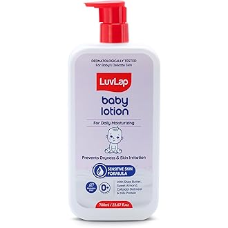 LuvLap Baby Lotion with Milk Protein - 700ml, Suitable for Baby’s Delicate Skin, 24 Hour Protection for Sensitive Skin, Shea Butter and VIT E, Paraben