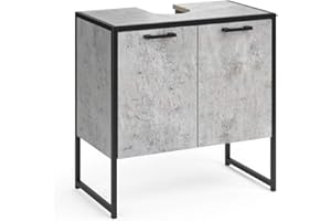 Vicco Sink base cabinet Fyrk, Concrete/Black, 60 x 60 cm
