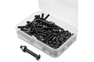 MINHER Juego de 40 tornillos y tuercas M5 x 30 mm, tornillos hexagonales de acero aleado de 10,9 grados, rosca completa