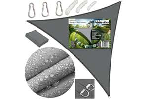 KANWOD RELY ON QUALITY Lehmann żagiel przeciwsłoneczny 3x3 m, ochrona przed słońcem, na balkon, taras, do ogrodu, żagiel cieniujący, trójkątny, wodoodporny, ochrona UV