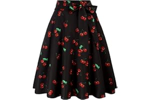 Belle Poque - Damska rozkloszowana spódnica skater z wysokim stanem i kieszeniami - trapezowy krój midi